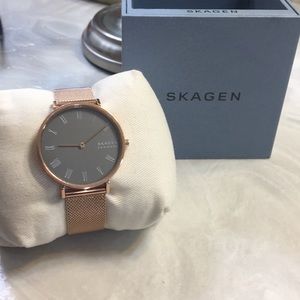 Skagen Rose Gold-Tone Steel-Mesh Watch